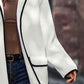 Full Size Contrast Trim Long Sleeve Coat with Pockets - NawdeX
