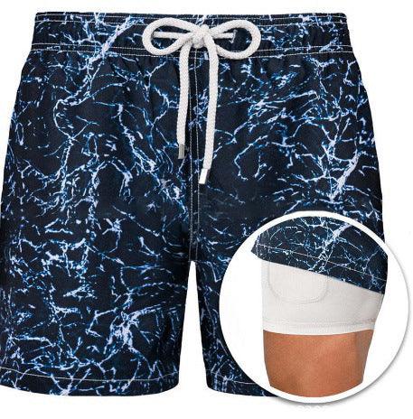 Mens Sports Double Layer Swim Shorts - NawdeX