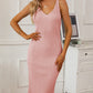 V-Neck Cami Dress and Open Front Cardigan Sweater Set - NawdeX
