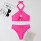 Split High Waist Cross-halterneck Swimsuit - NawdeX