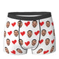 Personalized Face Photo Underwear Custom Heart Boxer Briefs - NawdeX