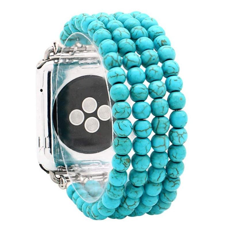 Beaded Jewelry Four Row Pearl Onyx Strap - NawdeX