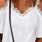 Lace Detail V-Neck Half Sleeve Blouse - NawdeX