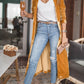 Open Front Long Sleeve Coat - NawdeX