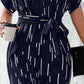 Tied Printed Mock Neck Wide Leg Jumpsuit - NawdeX
