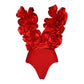 Red Deep V Sexy Swimsuit - NawdeX