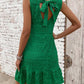Textured Tied Round Neck Sleeveless Dress - NawdeX