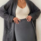 Pocketed Long Sleeve Cardigan and Skirt Sweater Set - NawdeX