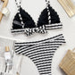 Striped V-Neck Two-Piece Swim Set - NawdeX