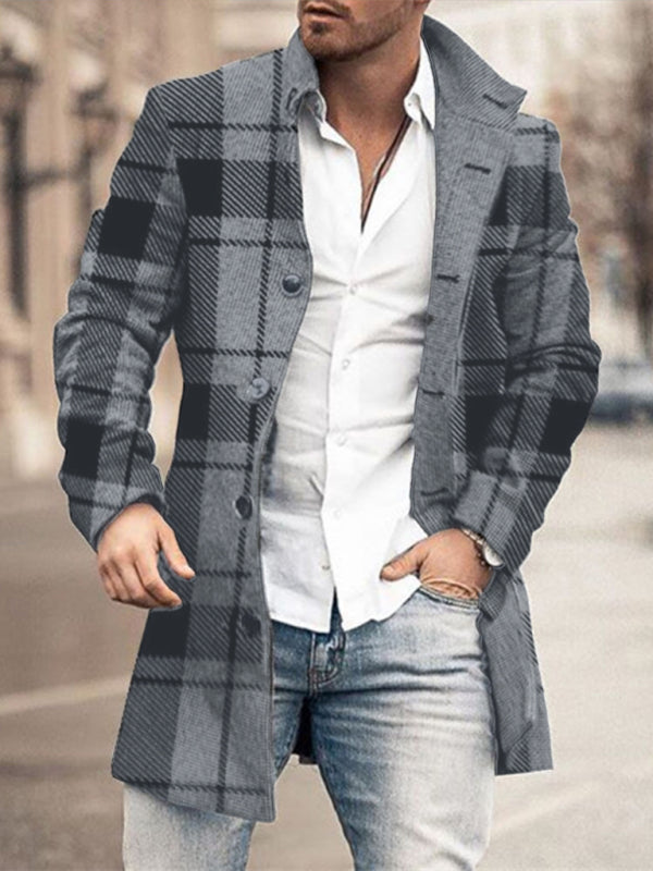 Woolen Mid-Length Pocket Casual Coat