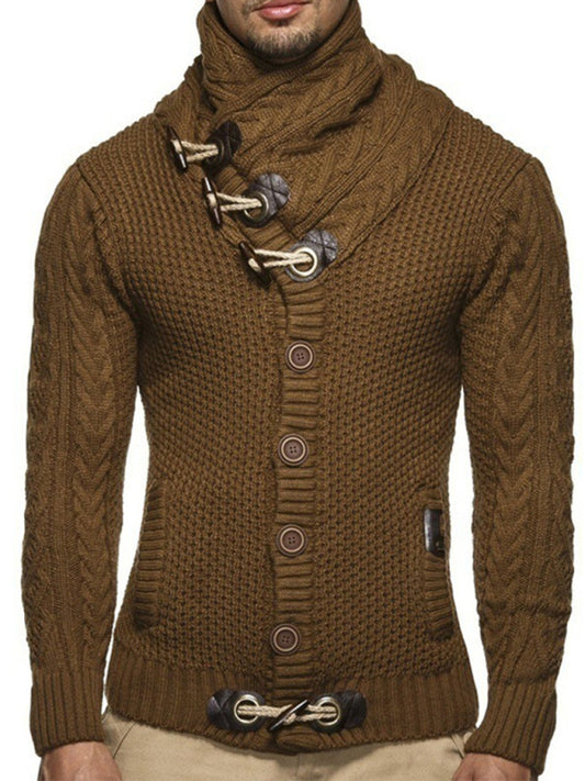 Turtleneck Button Sweater Jacket