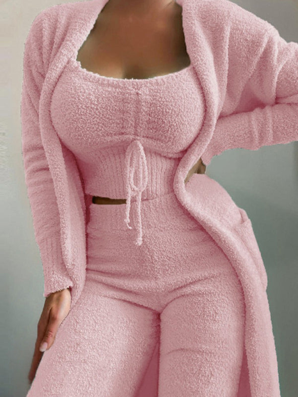 Plush Tie Camisole 3-piece Suit