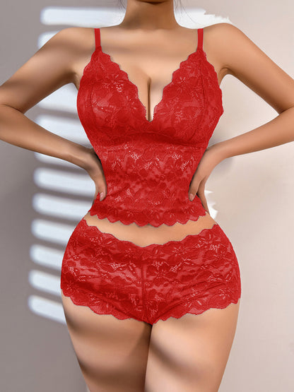 Sexy Lace Tank Top Bra Set