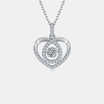 Moissanite 925 Sterling Silver Heart Shape Necklace - NawdeX