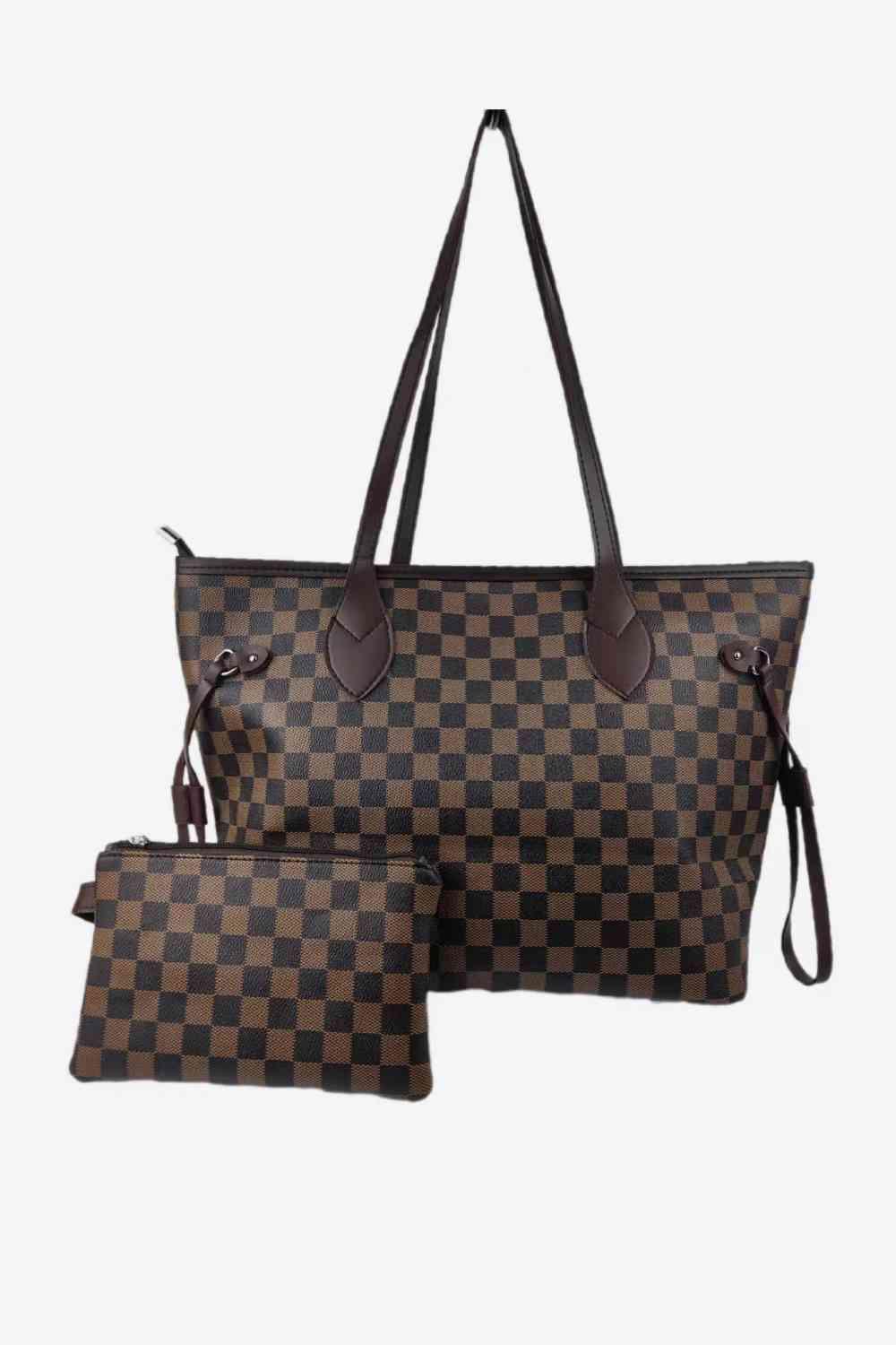 Checkered PVC Two-Piece Bag Set - NawdeX