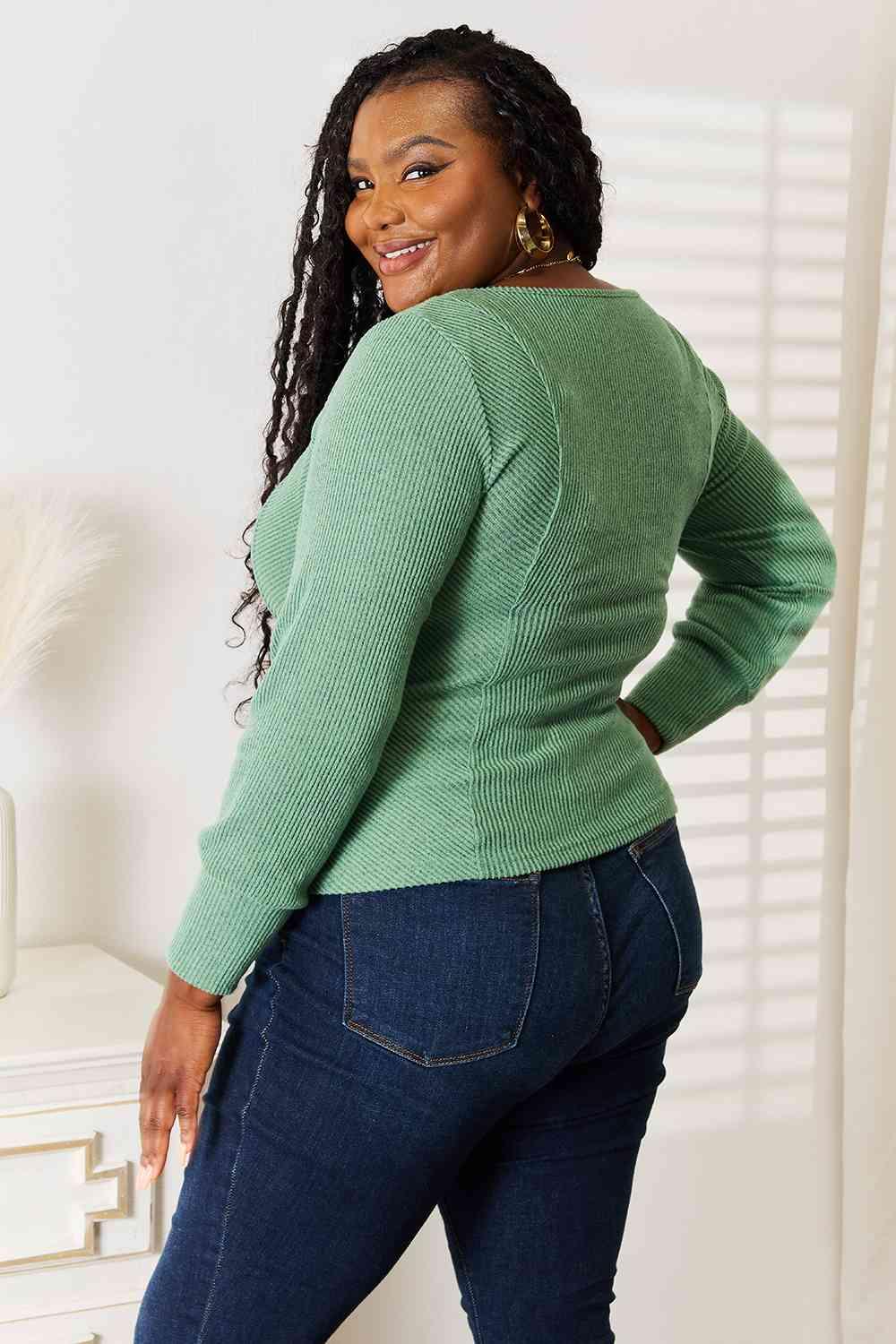 Basic Bae Scoop Neck Long Sleeve Top - NawdeX
