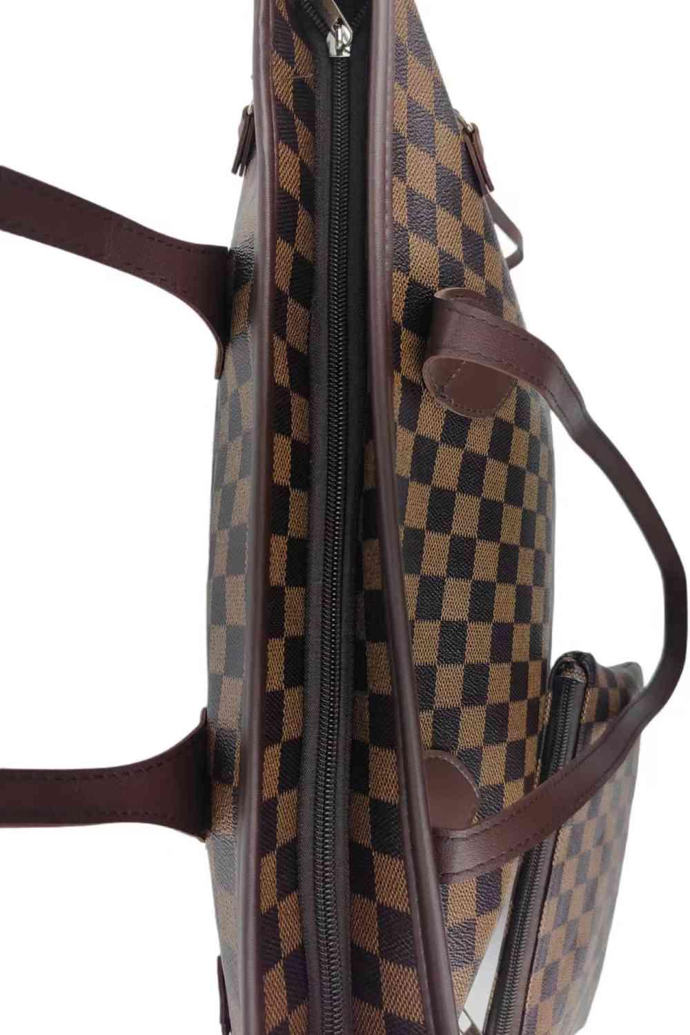 Checkered PVC Two-Piece Bag Set - NawdeX