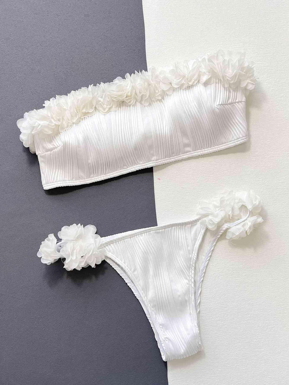 Applique Tie Back Two-Piece Bikini Set - NawdeX