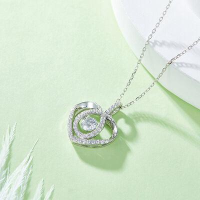 Moissanite 925 Sterling Silver Heart Shape Necklace - NawdeX
