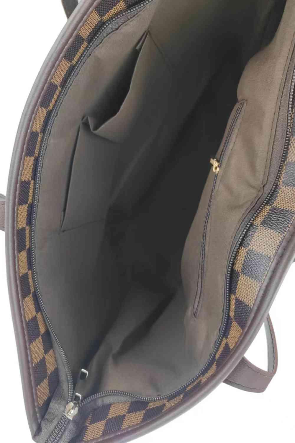 Checkered PVC Two-Piece Bag Set - NawdeX