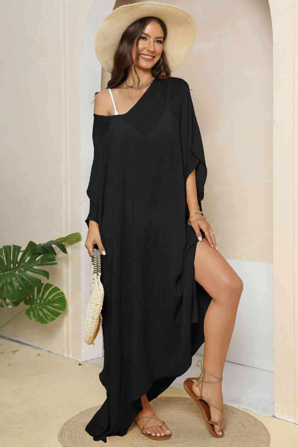 V-Neck Three-Quarter Sleeve Cover-Up - NawdeX
