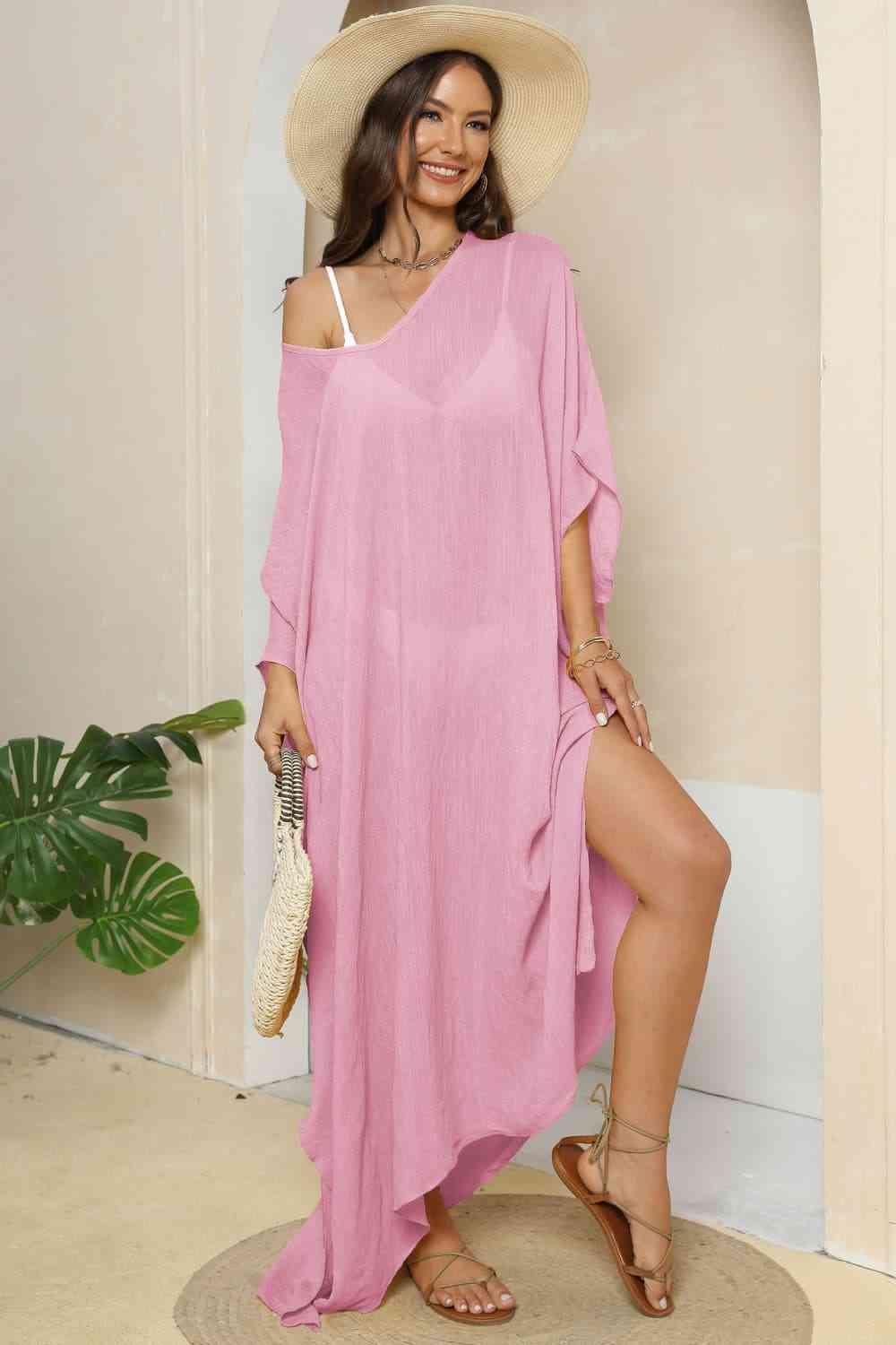 V-Neck Three-Quarter Sleeve Cover-Up - NawdeX