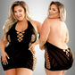 Plus Size Sexy Lingerie One-Piece Bodysuit Women  Set Sheer Rhinestone Underwear Transparent Open Strapless Erotic - NawdeX