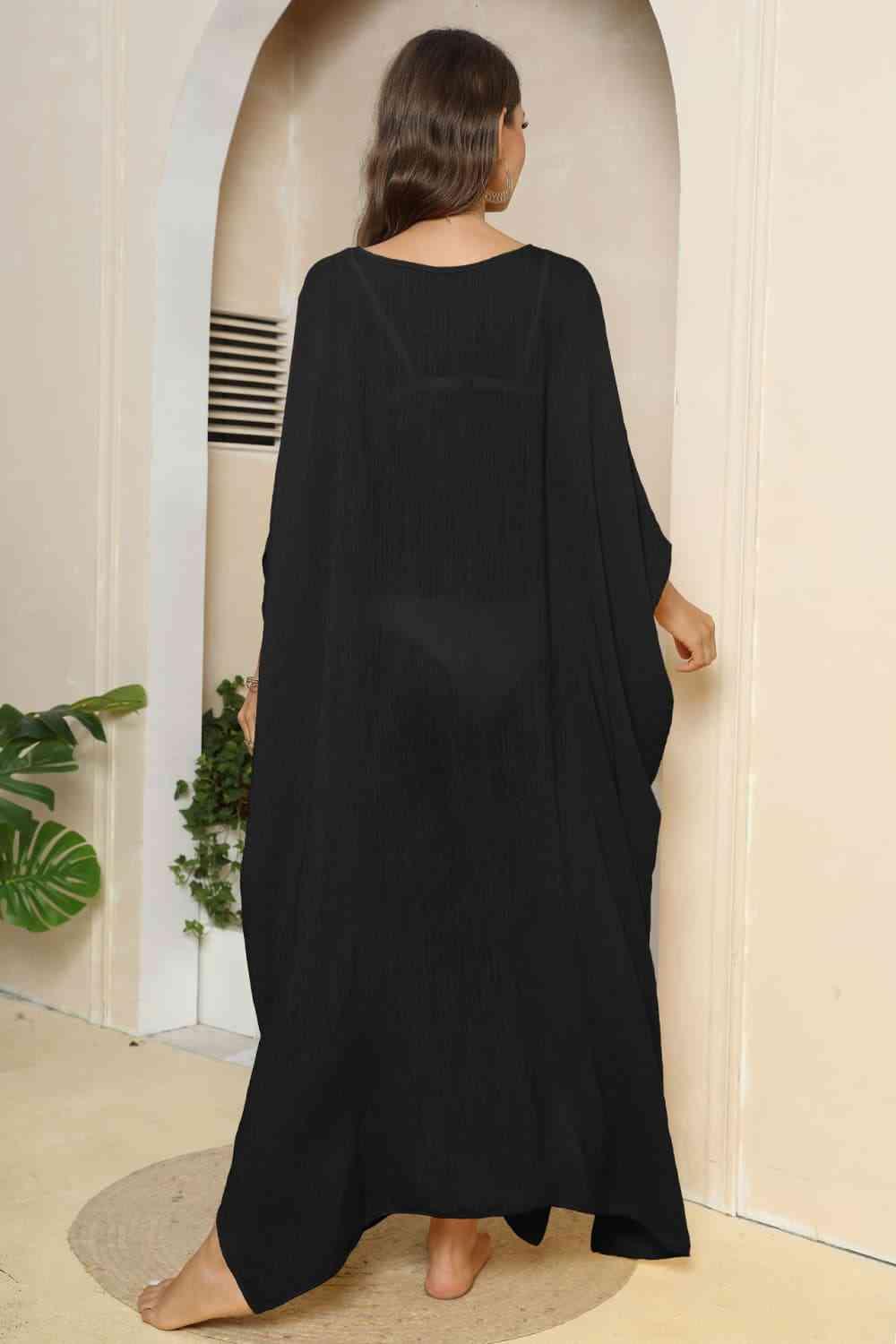 V-Neck Three-Quarter Sleeve Cover-Up - NawdeX