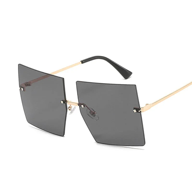 Oversized Rimless Square Sunglasses - NawdeX