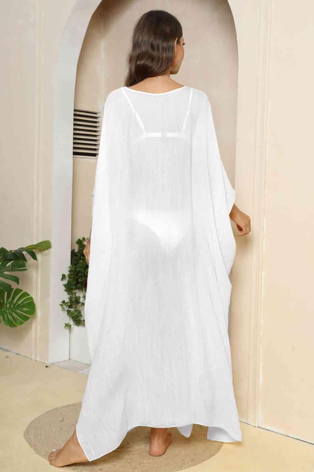 V-Neck Three-Quarter Sleeve Cover-Up - NawdeX