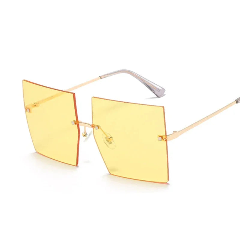 Oversized Rimless Square Sunglasses - NawdeX