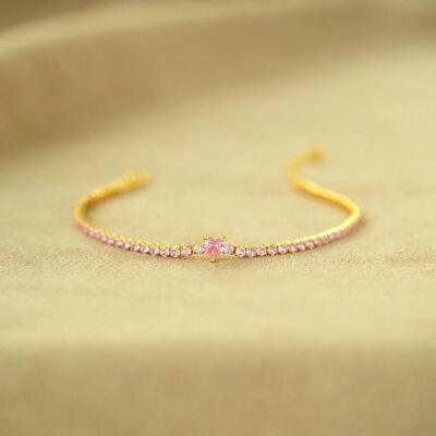 Heart Shape Inlaid Zircon 18K Gold-Plated Bracelet - NawdeX
