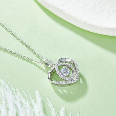 Moissanite 925 Sterling Silver Heart Shape Necklace - NawdeX